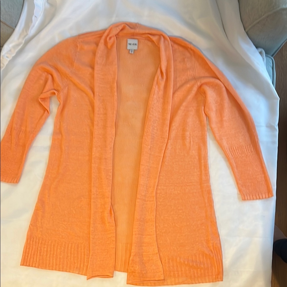 NIC+ZOE Orange Knit Cardigan Sweater